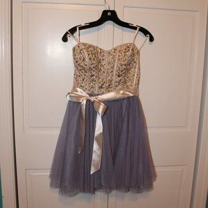 Teeze Me Lavender and Cream Formal Dress